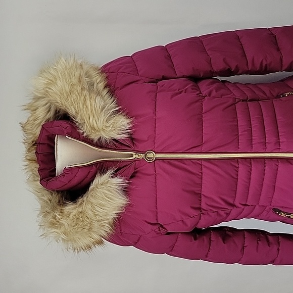 Halitech Hooded Puffer Coat Magenta Size Small - Picture 4 of 15